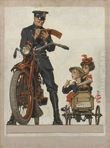 Traffic Stop by Joseph Christian Leyendecker