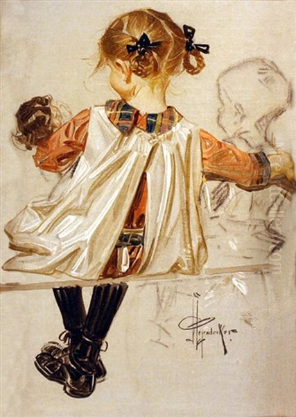 Young Girl With Doll - Study - view 1