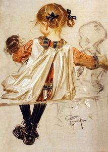 Young Girl With Doll - Study by Joseph Christian Leyendecker