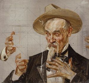 Upset Stomach, The Saturday Evening Post Cover Preliminary, 1919 Oi by Joseph Christian Leyendecker