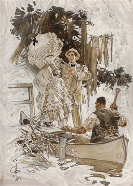 The Voice In The Rice, The Saturday Evening Post Story Illustration, June-july 1909 - view 1