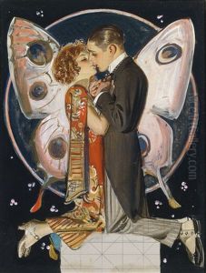 Study For Butterfly Couple by Joseph Christian Leyendecker