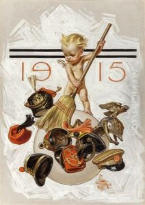 New Year's Baby (cleaning Up), The Saturday Evening Post Cover, January