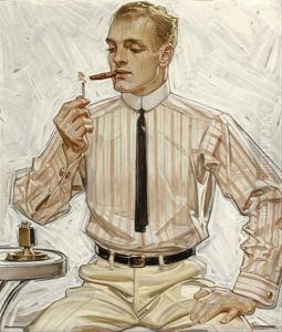 Man With Narrow Tie, Cluett Shirts Arrow Collar Advertisement by Joseph Christian Leyendecker