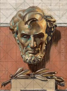 Sculpted Head Of Abraham Lincoln, The Saturday Evening Post Cover Study
