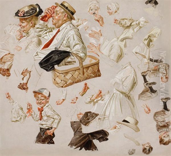 Study For The Saturday Evening Post Cover, July 3, 1915 - view 1