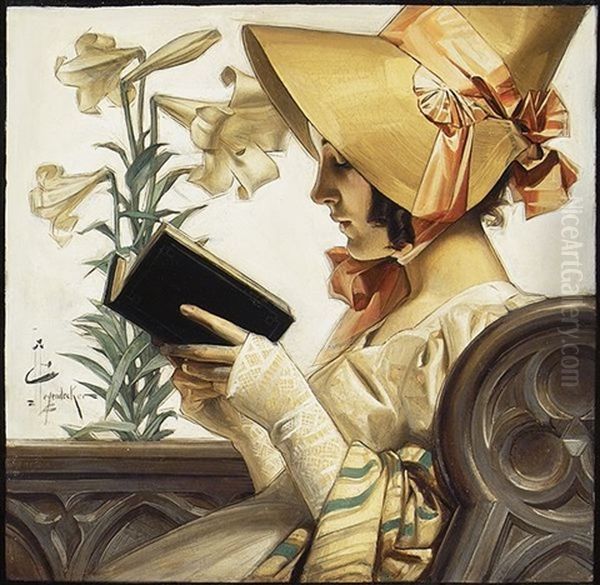 Bonneted Lady In Church (magazine Cover Illus. For 4/22/1905 Issue Of Saturday Evening Post) - view 1