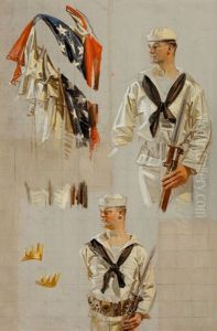 World War I Navy Poster (preliminary Study) by Joseph Christian Leyendecker