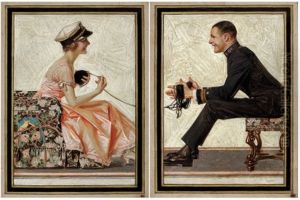 Lovebirds, The House Of Kuppenheimer Style Book Advertising, Fall/winter (diptych) by Joseph Christian Leyendecker
