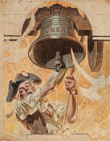 Ringing The Liberty Bell (preliminary Cover Study For Saturday Evening Post, July 6, 1935) - view 1
