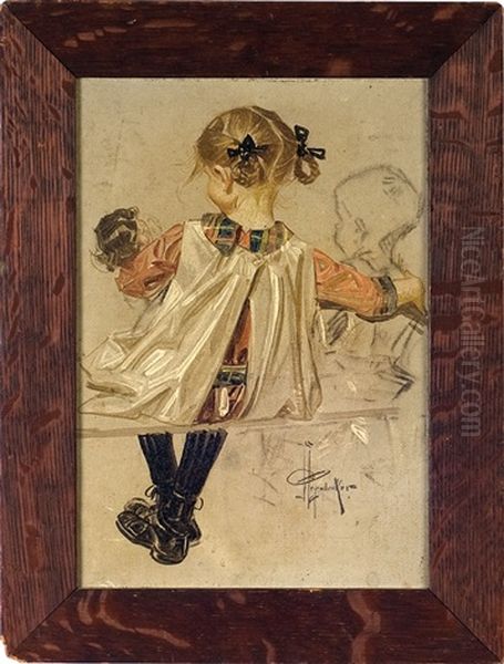 Young Girl With Her Doll (study) - view 1