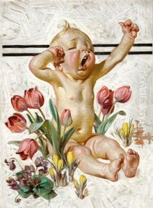 Spring Has Sprung (cover Study For Saturday Evening Post) by Joseph Christian Leyendecker