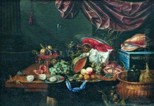 Nature Morte De Fruits Et De Crustaces by Andries, Andrea Benedetti