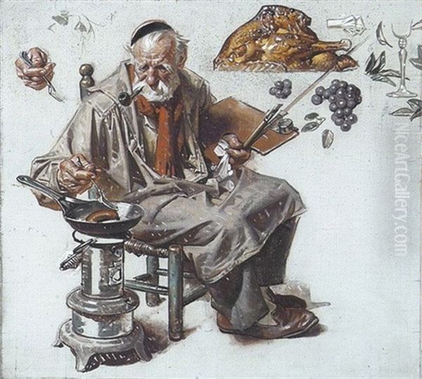Starving Artist Painting Feast (illus. For American Weekly) - view 1