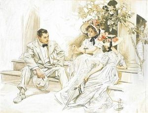 Lady With Parasol (+ 2 Others; 3 Works) by Joseph Christian Leyendecker