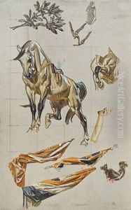 Horse, Flags, And Other Studies (illus. For Saturday Evening Post) by Joseph Christian Leyendecker