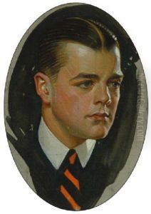 Head Of Man Wearing Striped Tie