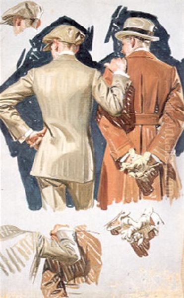 Man In Jacket And Man In Long Coat Facing Away - view 1