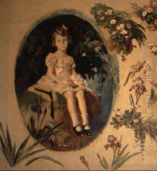 Seated Girl With Flwoers, Other Flora - view 1