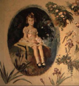 Seated Girl With Flwoers, Other Flora by Joseph Christian Leyendecker