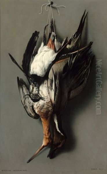 Trophee De Chasse Au Canard Pillet, Barge Rousse Et Vanneau Huppe - view 1