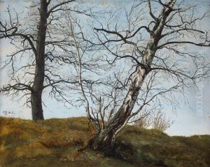 Birke Und Eiche Im Fruhling by Julius Karl von Leypold