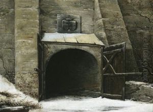 Im Tiefen Winter. Blick Auf Ein Verschneites Burgtor Im Tiefen Winter. Blick Auf Ein Verschneites Burgtor