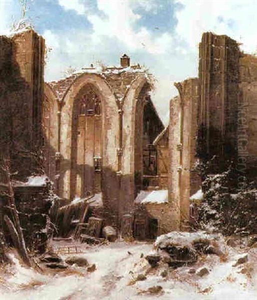 Klosterruine Meisen Im Winter - view 1