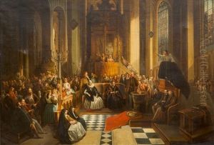 Herstel Van De Katholieke Eredienst In De Onze-lieve-vrouwekathedraal Van Antwerpen / Retablissement Du Culte Catholique Dans La Cathedrale Notre-dame D'anvers / Restoration Of Roman Catholic Authority In The Cathedral Of Our Lady In Antwerp In 1585 by Hendrik Jan Augustyn Leys