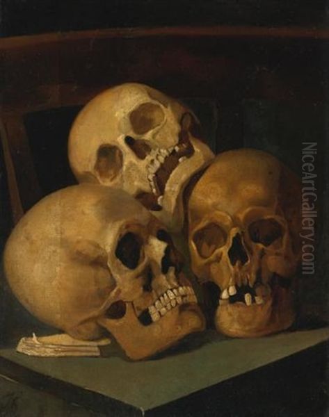 Still Life Of Three Skulls - view 1