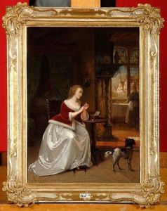 Jeune Fille A La Couture by Hendrik Jan Augustyn Leys