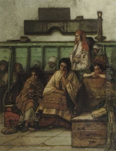 Le Banc Des Femmes A La Synagogue De Prague: In The Synagogue by Hendrik Jan Augustyn Leys