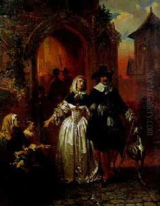 Leaving Church by Hendrik Jan Augustyn Leys