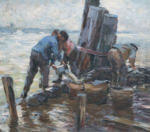 Fisherman On The Pier by Piet Leysing