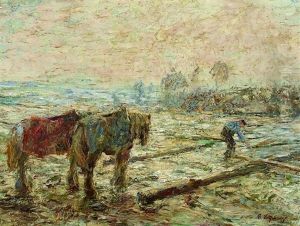Bauer Bei Der Feldarbeit by Piet Leysing