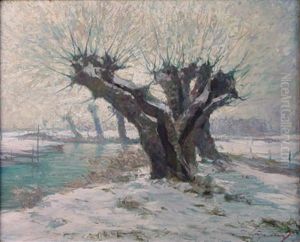 Kopfweiden Im Schnee by Piet Leysing