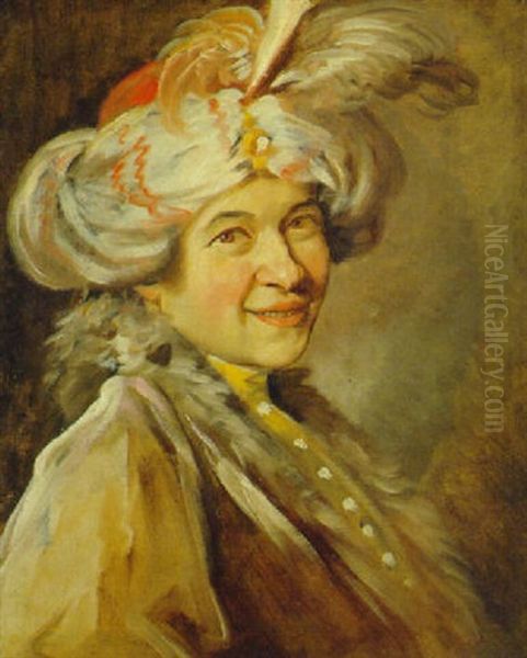 Portrait Of A Young Man, Wearing A Plumed Turban - view 1