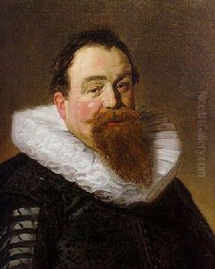Portrait Of A Bearded Gentleman Wearing A Coat And White Ruff by Judith Leyster