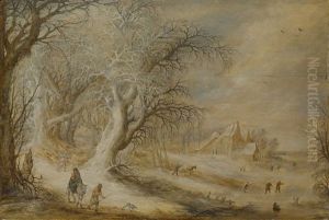 Winterlandschaft Mit Heiliger Familie Auf Der Flucht Nach Agypten by Gysbrecht Leytens