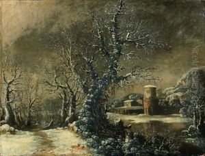Paysage De Neige Dans La Campagne Romaine by Gysbrecht Leytens