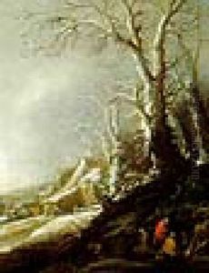 Winterlandschaft Mit Zigeunern Am Lagerufer
