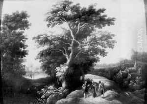 Paysage Au Grand Chene Avec Les Pelerins D'emmaus