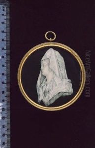 Marie Antoinette,queen Of France, Profile To The Left, Wearing Striped Scarf About Her Neck And Veil by M. de Lezay-Marnesia de Nettancourt