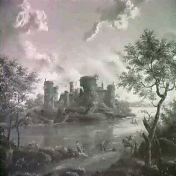 A Moated Castle In Ruins - view 1