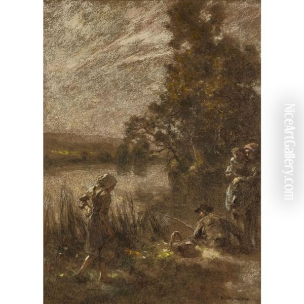 Peasant Family On A River Bank - view 1