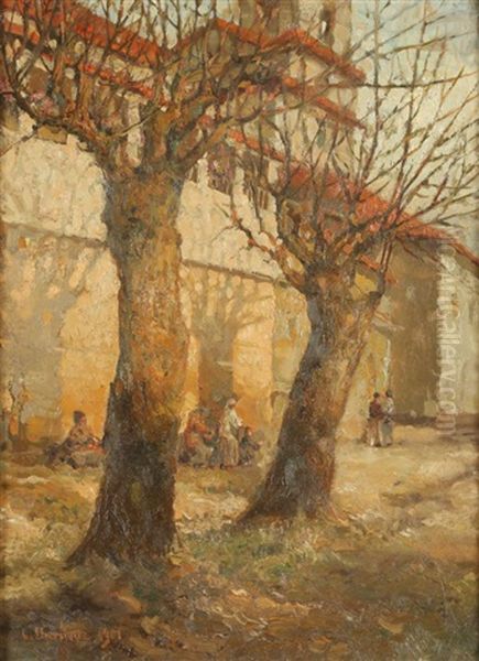 Peasants Resting At Church Wall - view 1