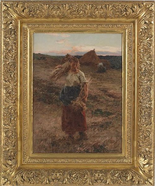 Landscape With A Peasant Woman Gathering Hay - view 1
