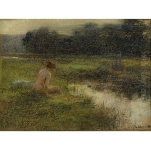 The Bather by Leon Augustin L'Hermitte