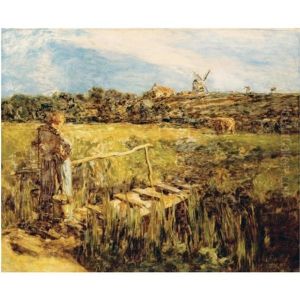 L'heure De La Traite by Leon Augustin L'Hermitte