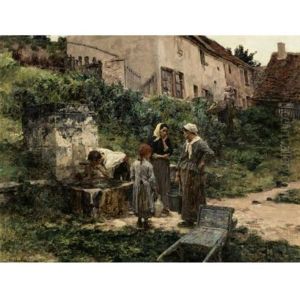 At The Fountain by Leon Augustin L'Hermitte